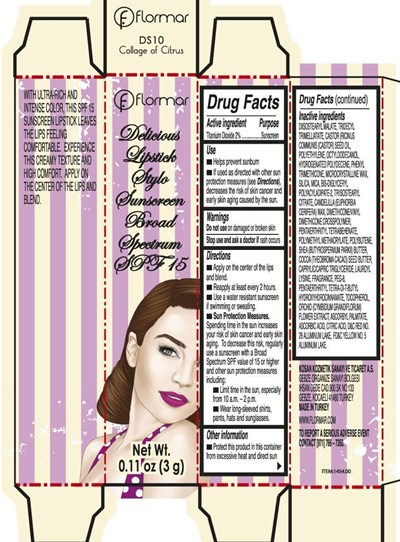 Flormar Delicious Lipstick Sytlo DS10.jpg Flormar Delicious Lipstick Sytlo DS10 - Flormar Delicious Lipstick Sytlo DS10